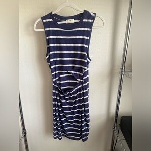 ANTHROPOLOGIE T.La Navy and White Striped Dress.